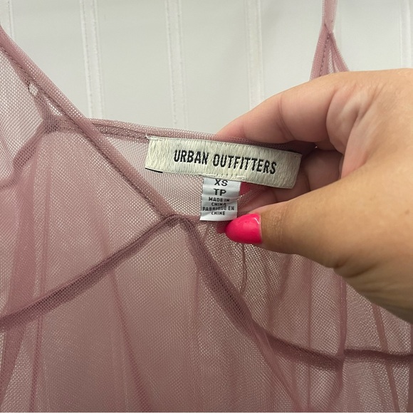 Urban Outfitters Aida Sheer Mesh Tulle Ruffle Midi Dress Sz XS - Picture 3 of 12